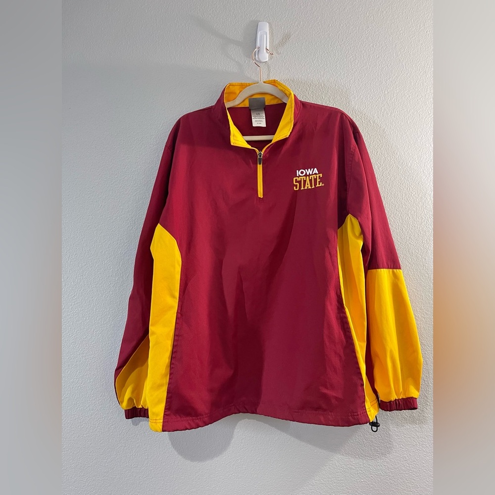 Iowa State University Cyclones Windbreaker Jacket Red Yellow Quarter-Zip Men L
